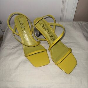 Calvin Klein Yellow Strappy Heels